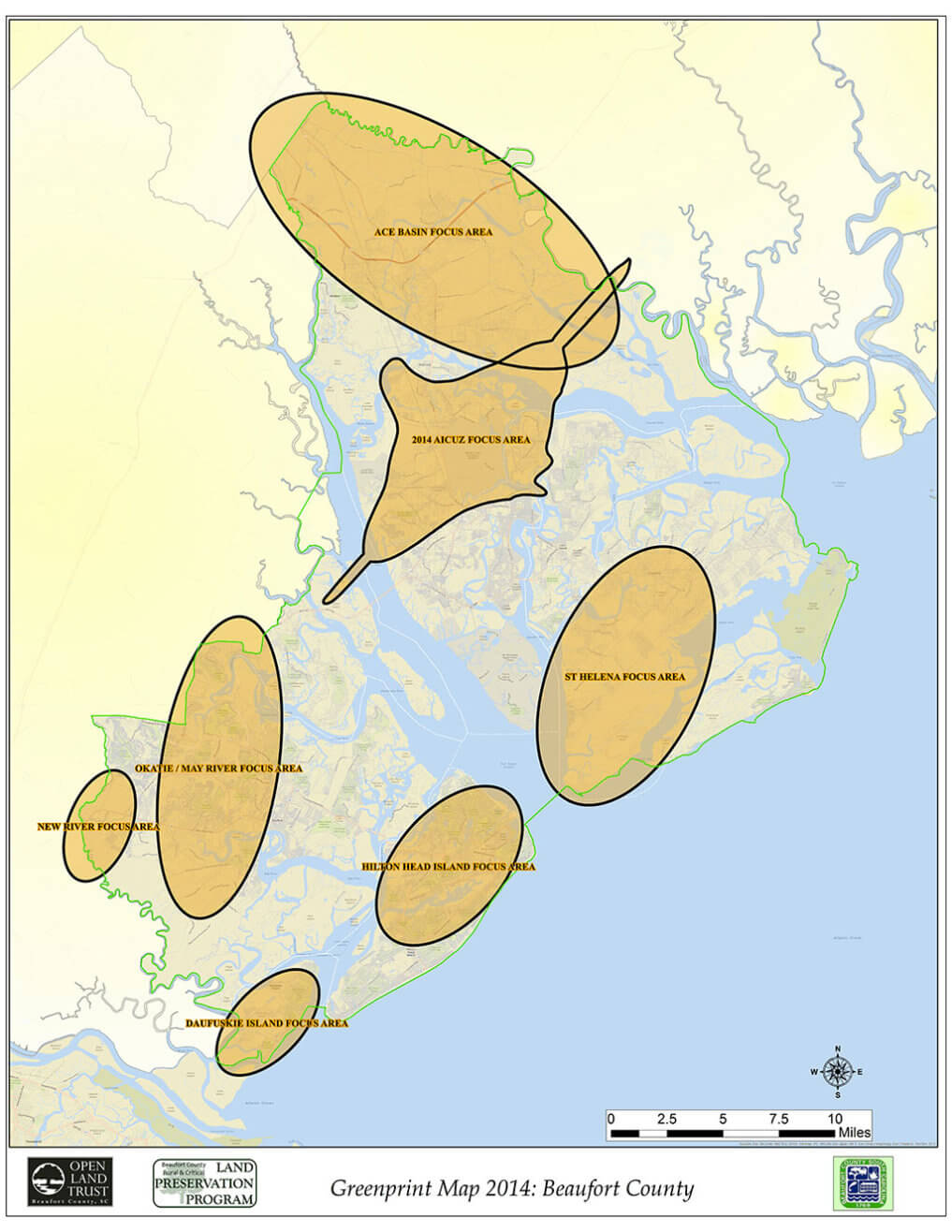 Beaufort County - Greenprint-Working-Areas-2014 Map