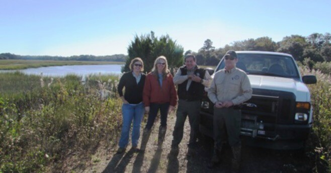 Lisa Lord, John Gobel, Mike King and Amanda Flake at McLeod Plantation.
